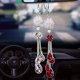 thumbnail image 2 of Adorno para coche con cristales brillantes, colgante para interior, color rojo, 2 of 4
