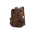 thumbnail image 1 of Retro Unisex Backpack, Outdoor Travel Backpack, Canvas with Oil Wax Backpack, 1 of 4