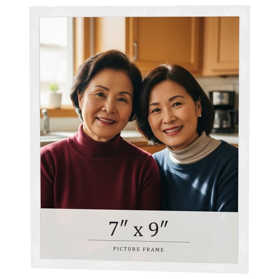 7x9 Frame White Real Wood Picture Frame Width 0.75 inches | Interior Frame Depth 0.5 inches |