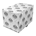 thumbnail image 1 of Floral Dog Crate Cover, Bohemian Style Lotus Flowers in Monochrome Style Artistically Drawn by Hand, Easy to Use Pet Kennel Cover for Dogs, 35" x 23" x 27", Charcoal Grey White, by Ambesonne, 1 of 6