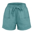 thumbnail image 5 of vigerkar Summer Shorts Casual High Waist Drawstring Shorts with Pockets, Lightweight Baggy Beach Vacation Shorts, Resort Lounge Bottoms, Going Out Comfy Trendy (Mint Green, XL), 5 of 5