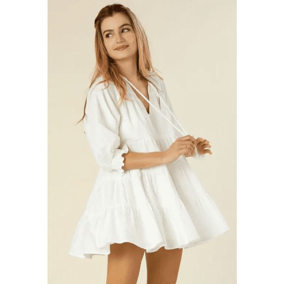 Tiered mini dress with tassel