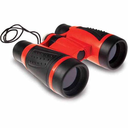 red binoculars
