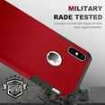 thumbnail image 3 of ImpactStrong Compatible with iPhone X Case/iPhone Xs Case, Heavy Duty Dual Layer Protection Cover Heavy Duty Case Designed for iPhone X/Xs 5.8 inch (2018) - Red, 3 of 9