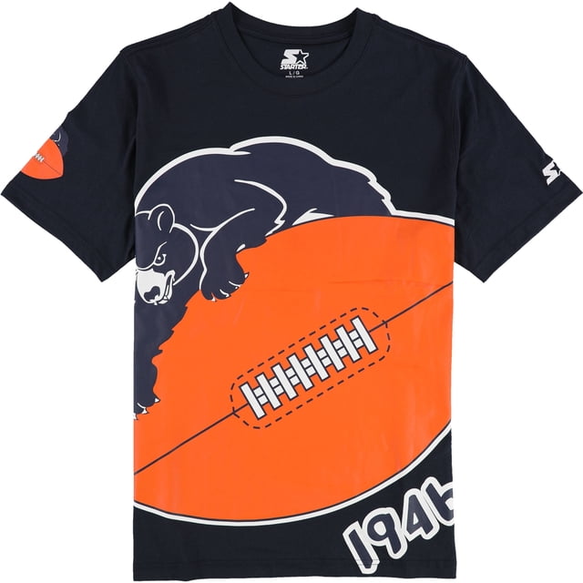 STARTER Mens Chicago Bears Graphic T-Shirt, bea, L