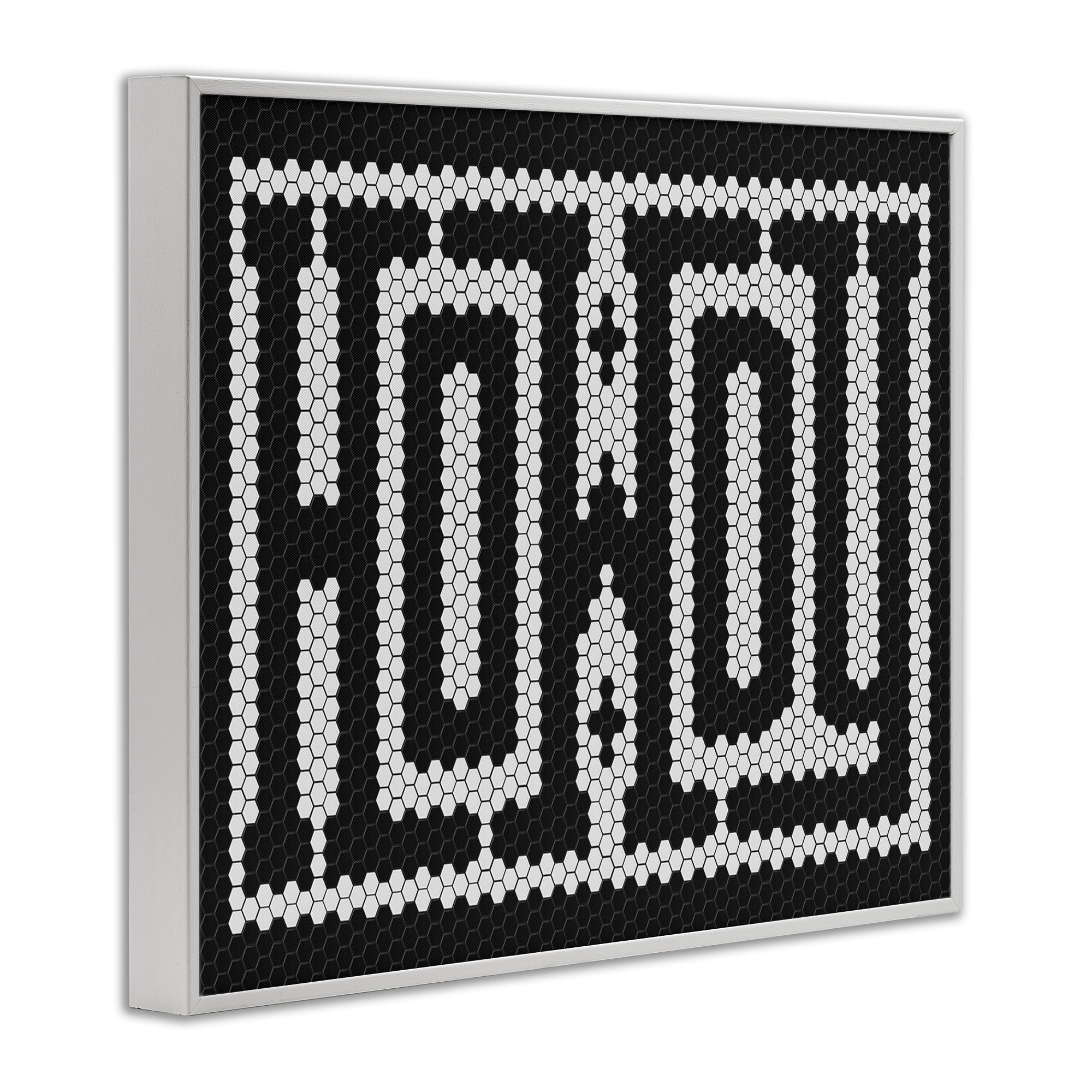 Stupell Industries Mosaic Style Howdy in Black Quotes and Sayings Painting White Framed Art Print Wall Art, 20 x 16
