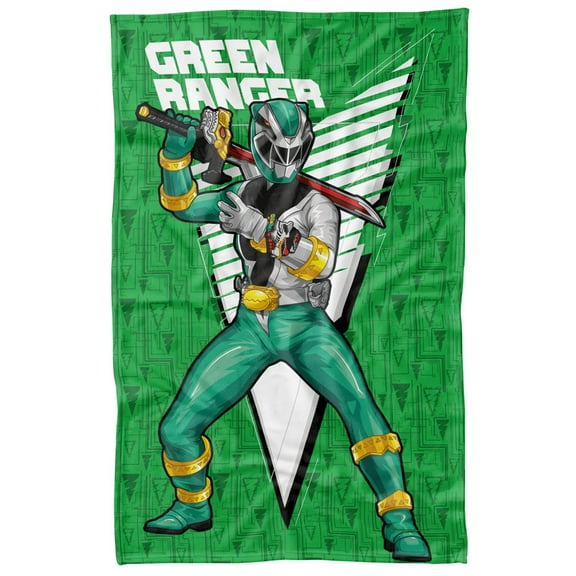 Power Rangers: Dino Fury Blanket, 36'x58' Green Ranger Character Fleece Blanket