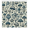 thumbnail image 4 of Ambesonne Mushroom Shower Curtain, Bicolour Boho Woodland Art, 69"Wx70"L, Ivory and Slate Blue, 4 of 4