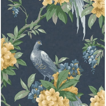 Brewster Home Fashions Golden Pheasant Sage Floral Wallpaper, 20.5-in by 33-ft, 56.38 sq. ft.