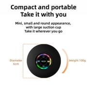 Mini Bluetooth Shower Speaker with LED light, Portable Waterproof Hands-Free Speakerphone, Rechargeable Wireless Stereo Speakers for Beach, Shower & Home (Black)