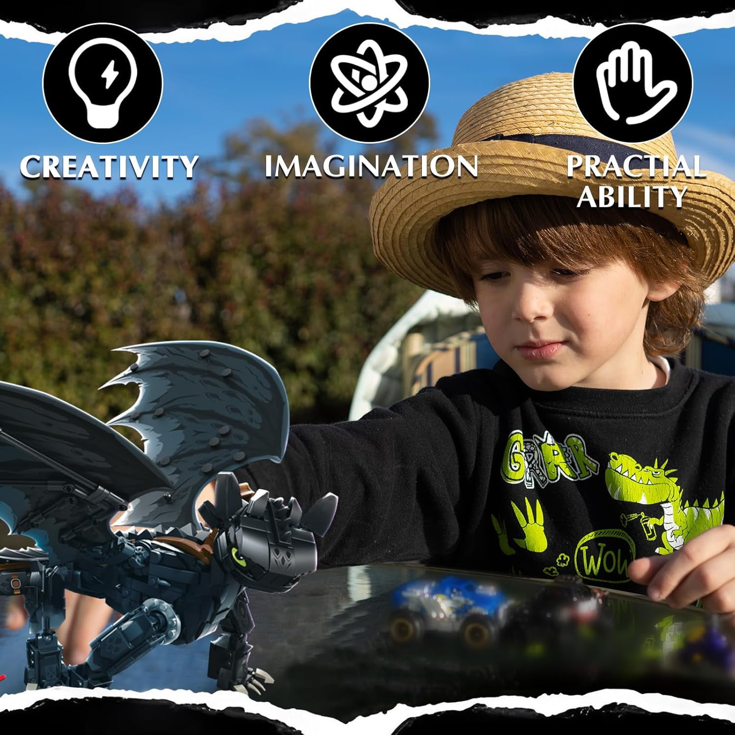 Black Dragon Building Set, Building Toy Compatible with Lego,  STEM Dragon Model Toy , for Kids Age 6+ on Birthday, Christmas(1026pcs)