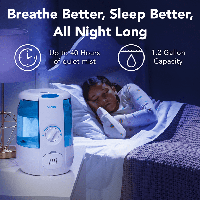 Vicks Cool Mist Humidifier, 1.2 Gallon, Filter-Free