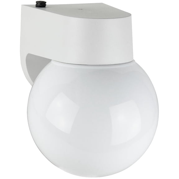 Diodesy- ODF1015 Globe Outdoor Wall Lantern Light, Decorative Plug-in Porch Wall Fixture, White Glass Globe, Traditional 1-Light Fixture, Warm White 2700K, 13W Max, 900 Lumens, 4-Pin Base G24q1, UL