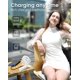 thumbnail image 4 of White - Mini pocket fan, 3 speeds, 10 hours running time, rechargeable battery powered, foldable and cooling. Great electric fan for travel, outdoor, office and home use., 4 of 5