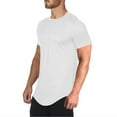 thumbnail image 2 of Casual T Shirts for Man Men Under Shirt Mens Hipster T Shirts Workout Longline T-Shirt Curved Hem Top Tees Shirt, 2 of 9