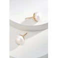thumbnail image 6 of Classic Large Pearl Stud Earrings in Vintage Gold and White Gold - 925 Silver, 6 of 6