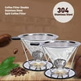 thumbnail image 3 of Reusable Coffee Filter Stainless Steel Holder Metal Mesh Funnel Baskets Brew Drip Coffee Filters Dripper Drip Coffee Filter Cup, 3 of 4
