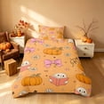 thumbnail image 2 of Homewish Halloween Spooky Animal Twin Duvet Cover, Bow Pumpkin Star Twin Bedding, Orange, Pumpkin Bat Reversible 2-Piece, 1 Duvet Cover and 1 Pillowcase, 2 of 5