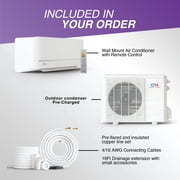 Cooper & Hunter 12000 BTU 115V Wall Mounted Mini Split Heat Pump Air Conditioner With 16ft Kit Cover 550 Sq Ft WiFi