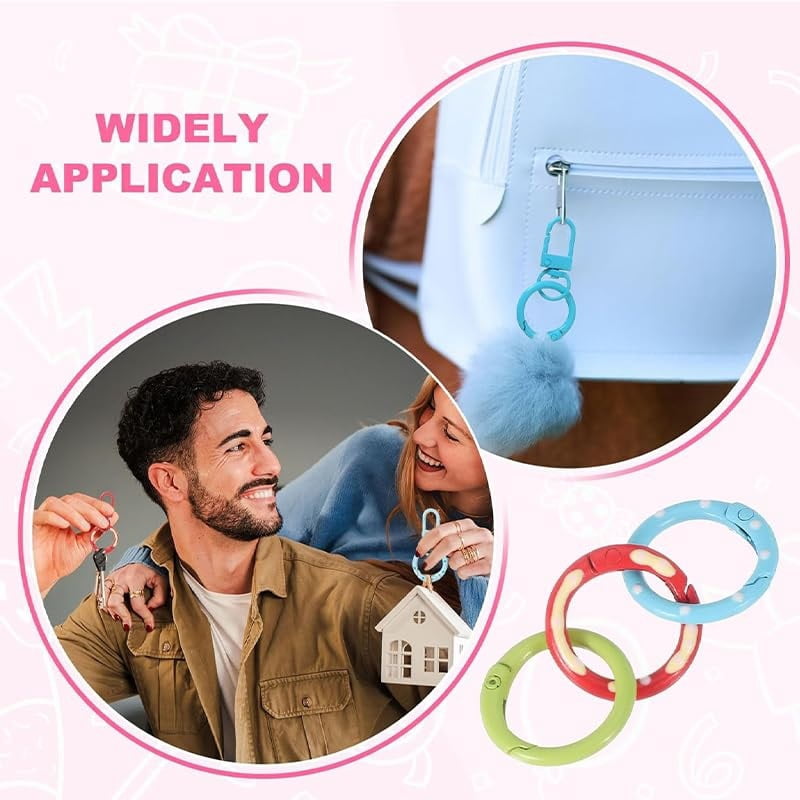 Candy Color Spring Keychain  Colorful Metal Lobster Claw Clasps with Spring Key Rings for DIY Crafts, Bag Charms, and Keychain Making for Crafters and Hobbyists