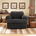 thumbnail image 1 of Sure Fit Stretch Pinstripe T-Cushion Two Piece Chair Slipcover, 1 of 2