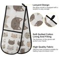 thumbnail image 2 of Yayeee Double Oven Mitt Kitchen Heat Resistant Baking 35" x7" Quilted Glove, Light Gray Cat Pattern, 2 of 6
