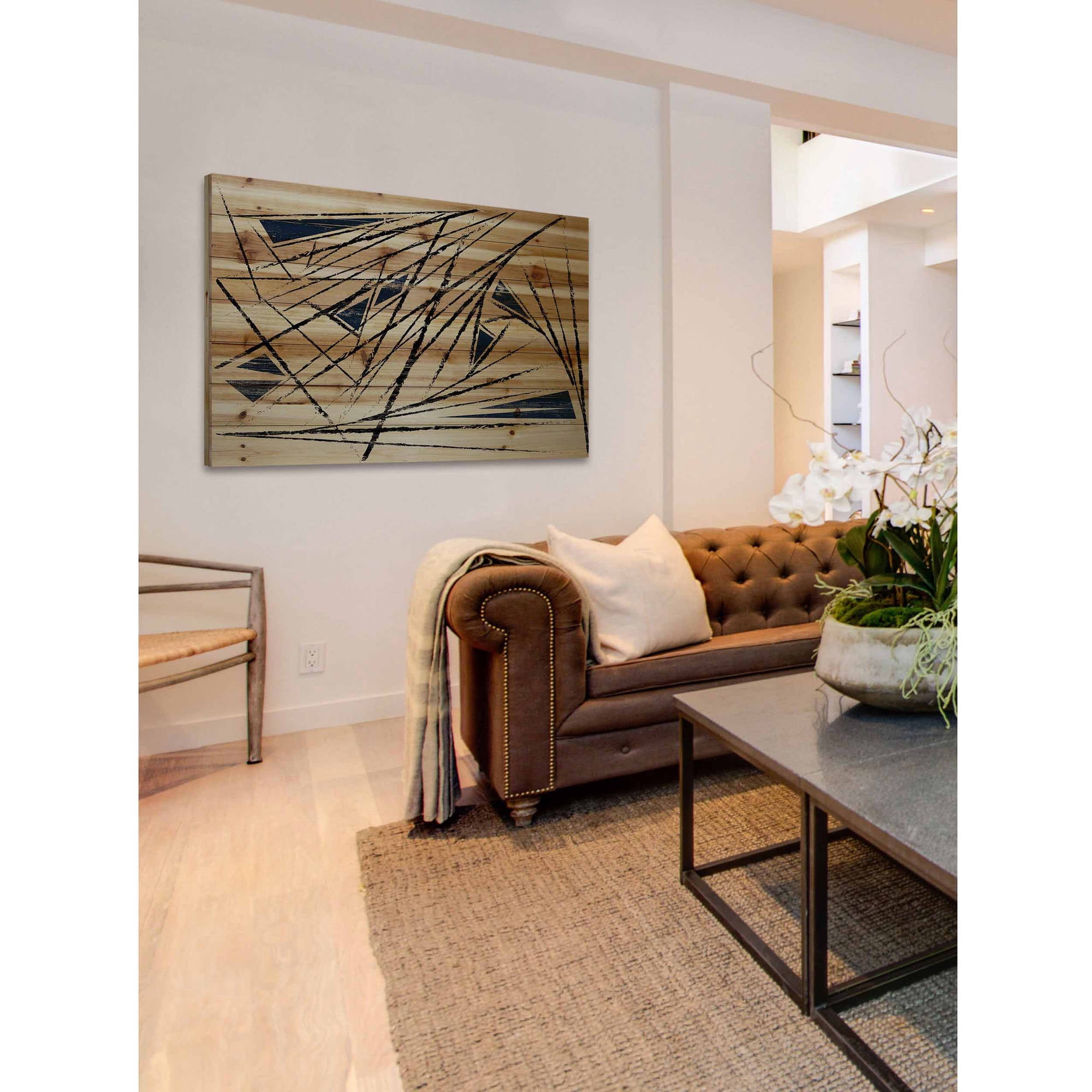 Marmont Hill - "Lines of Frustration" Painting Art Print on Natural Pine Wood