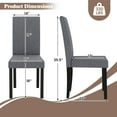 thumbnail image 3 of Gymax Dining Chair Set of 2 Fabric Upholstered Rubber Wood Legs Side Armless Dark Gray, 3 of 6