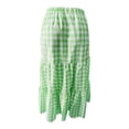 thumbnail image 4 of Robes Grande Taille Été à Carreaux Multicolore Jupe Ligne A Mi-Longue Plissée à Carreaux Grande Taille Robe Maxi Verte S, 4 of 5