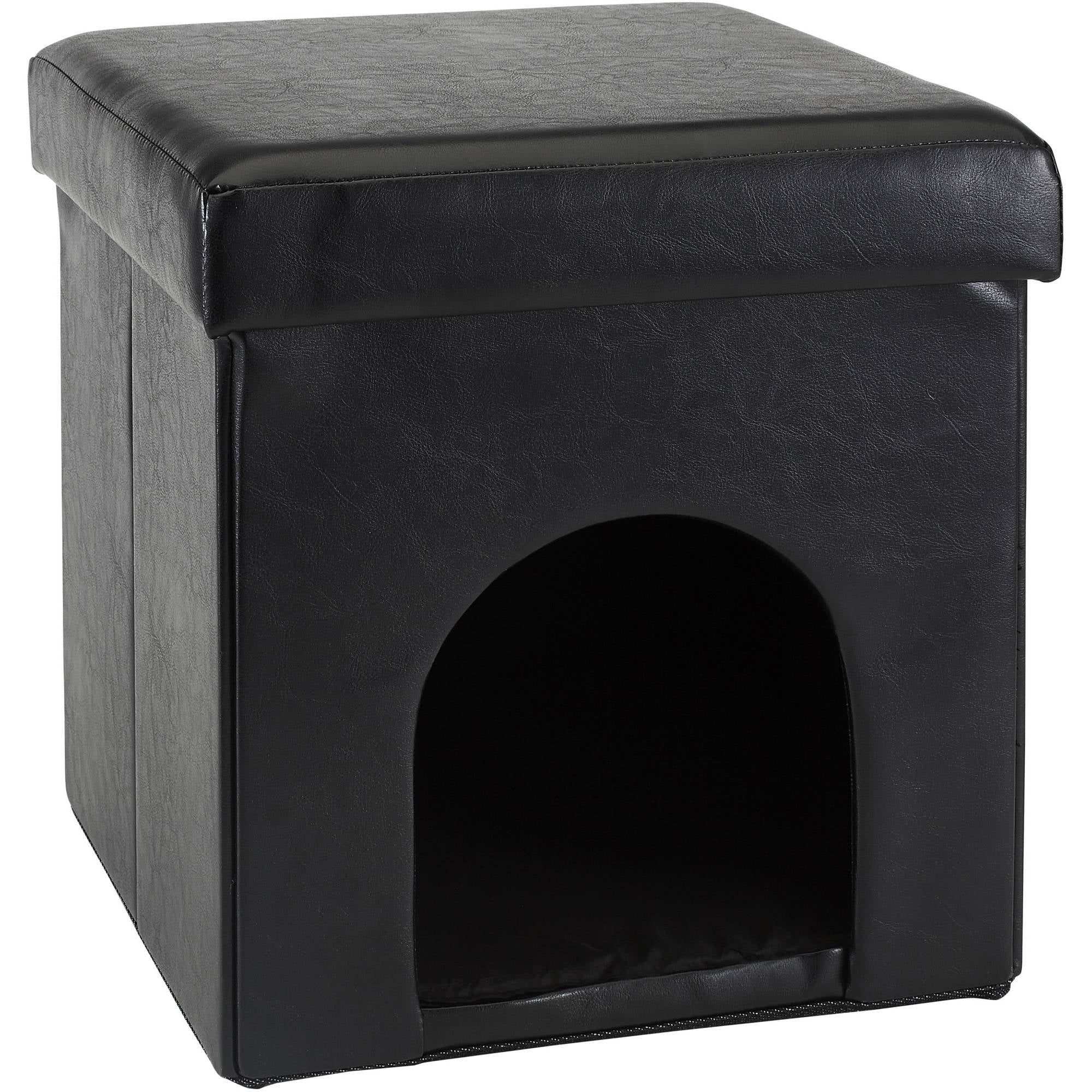 Simplify Single Foldable Pet Ottoman, Black (15x15x15)