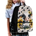 thumbnail image 3 of Yuyamidu Cow Print Backpack for Kids Sunflower Book Bag for 3th Grade Elementary School Backpacks Teenagers 17 Inch Bookbag Girls Schoolbags 8-10 Years, 3 of 6