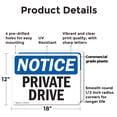 thumbnail image 2 of (2 Pack) Private Drive OSHA Notice Sign 18 Inch X 12 Inch Plastic Sign, Weather Resistant, UV Protected for Workplace, Business, and Construction Site, Made in the USA, 2 of 8