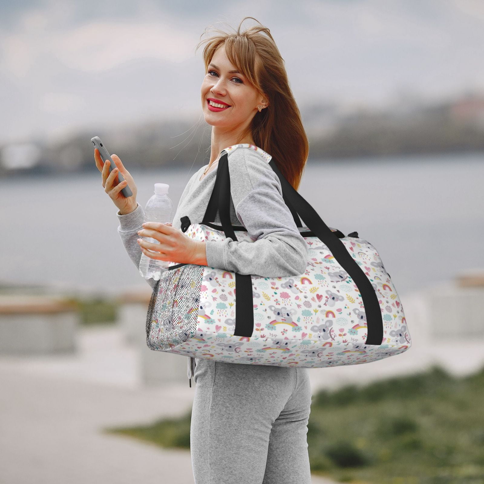 Fuzoiu Cute Koala Print Travel Duffle Bag,Carry On Tote Bags,Duffel Bag,Sport Gym Bag, Hospital Bag for Labor and Delivery, Overnight Bag,Luggage Bag
