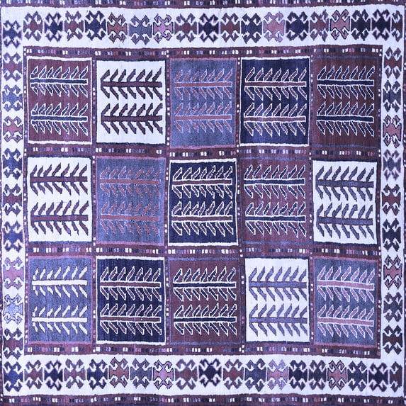 Ahgly Company Indoor Square Persian Blue Traditional Area Rugs, 4' Square