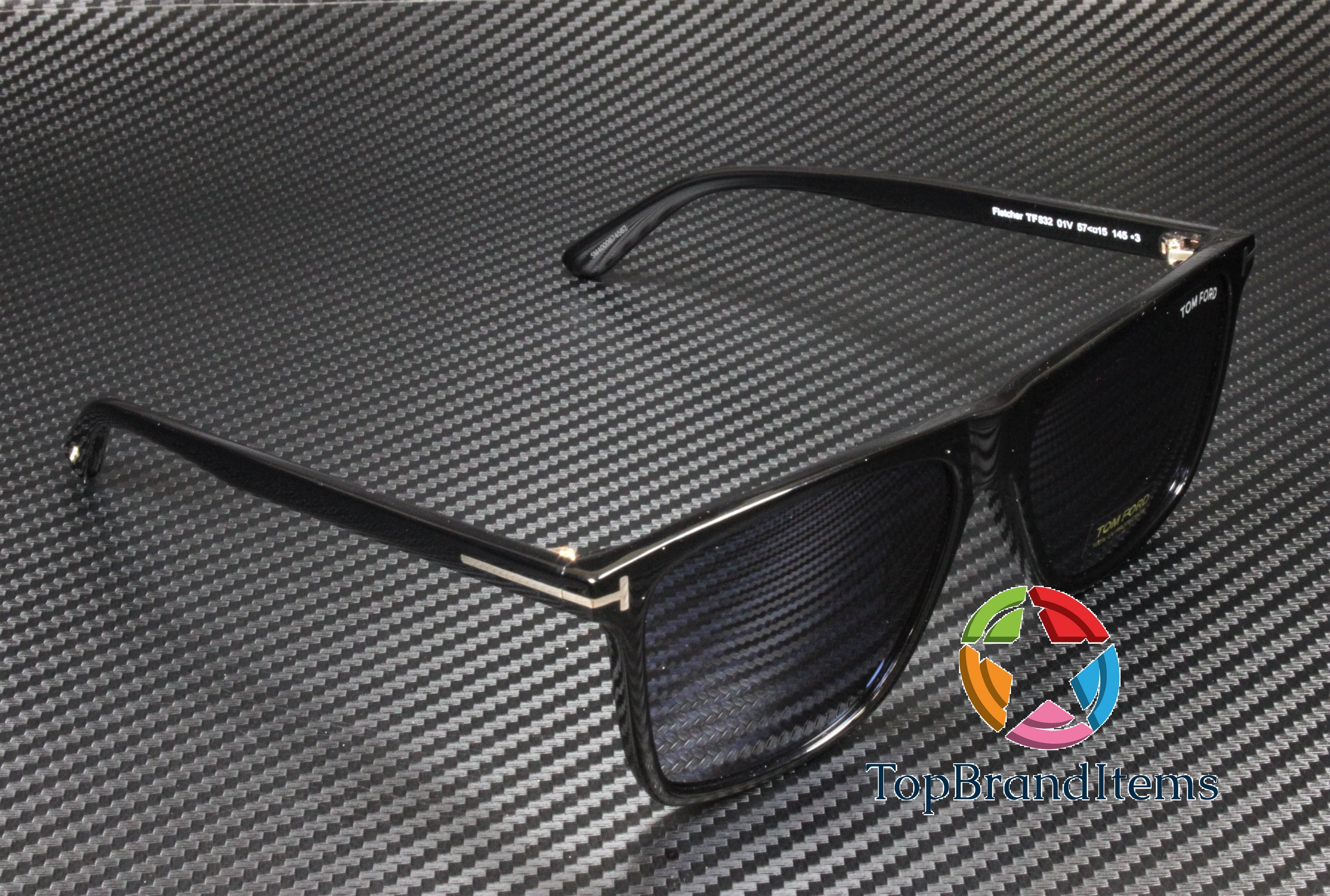 Tom Ford FT 0832 Acetate Mens Pilot Sunglasses Black 57mm Adult