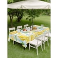 thumbnail image 4 of Outdoor Tablecloth with Umbrella Hole for Patio/Picnic/Party/Camping, Watercolor Lemons Waterproof Table Cloth Rectangle Table Cover Washable, Summer Blue Yellow Buffalo Plaid (60"x 84"), 4 of 8
