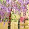 thumbnail image 6 of Ruanlalo Artificial Silk Flower Garland Vine Wisteria Leaf Hanging Wedding Party Decor Pink, 6 of 6