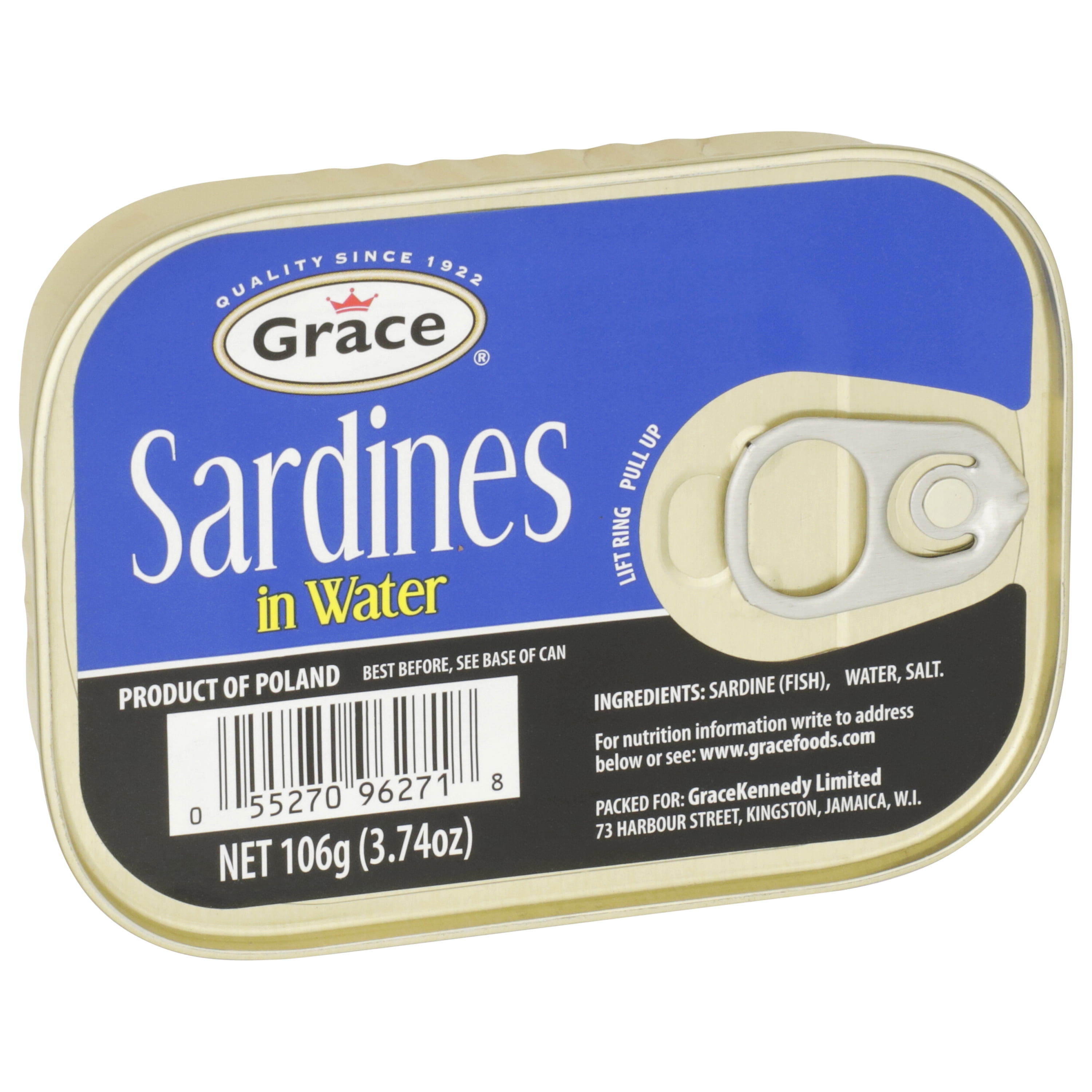 (7 pack) Grace Sardines in Water, 3.74 oz Cans