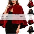 thumbnail image 3 of ZACPNCV Women Short Velvet Cape Shawl Stand Collar Frog Button Evening Gown Wrap Elegant Velvet Cape for Wedding Dinner Party Formal Evening A-Burgundy, 3 of 9