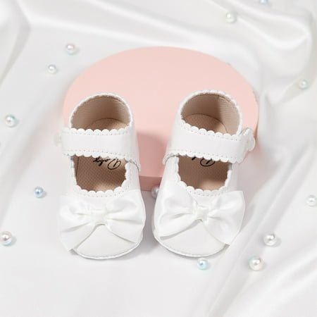

kpoplk Shoes For Toddler Girls Warm Baby Shoes Girls Princess Shoes Soft Soled Non Slip First Walking Shoes For Baby Girl(White)