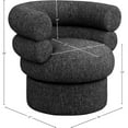thumbnail image 3 of Meridian Furniture Valentina Black Linen Textured Fabric Accent Swivel Chair, 3 of 9