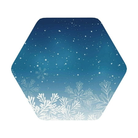 

Matuu Christmas Snowflakes for Cup Coasters Set of 6 Leather Coasters Desk Coasters for Office Measures 4” x 4” Hexagon