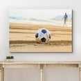 thumbnail image 3 of wall26 Canvas Print Wall Art Soccer Ball on Beach Shore Sports Athletes Photography Realism Contemporary Scenic Urban Multicolor Ultra for Living Room, Bedroom, Office - 32"x48", 3 of 5