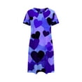 thumbnail image 4 of Womens Nightgowns Plus Size Casual Sleep Dress Women's Plus Heart Print Short Sleeve Round Neck Medium Stretch Loose Nightdress Valentine's Day Nightdress, 4 of 4