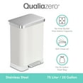 thumbnail image 2 of Qualiazero 20 Gallon Trash Can, Stainless Steel Step On Kitchen Trash Can, Matte White, 2 of 12