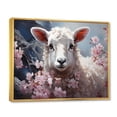 thumbnail image 2 of Designart "White Pink White Pink Sheep delicate Guardians I" Animals Floater Framed Canvas Print, 2 of 7