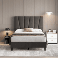 thumbnail image 6 of Adjustable Upholstered Platform Bed Frame with Sturdy Wooden Slats | Noise-Free Modern Bed, No Box Spring Needed | Easy Assembly, 6 of 9