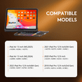 thumbnail image 6 of GUSGU Transparent Case with Wireless Keyboard for iPad Air 13-in.(M3/M2, 2025/2024), 7 Colors Backlight, Trackpad, 360°Rotating Stand for iPad Pro 12.9-in (6/5/4/3 Gen), Tech Style, 6 of 9