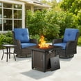 thumbnail image 2 of Bellefurn 4 Pieces Patio Furniture Sets with Fire Pit and Swivel Rocker Chairs,Outdoor Furniture with Fire Pit and Side Table Outdoor Conversation Set for Porch Deck Backyard Poolside, 2 of 13