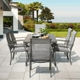 thumbnail image 5 of Nuu Garden 7-Piece Outdoor Dining Set, Iron Table with 1.57"Umbrella Hole and 6 Textilene Chairs, 5 of 10